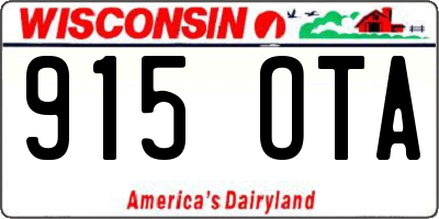 WI license plate 915OTA
