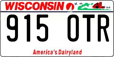 WI license plate 915OTR