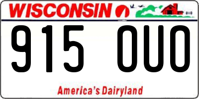 WI license plate 915OUO