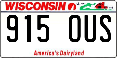 WI license plate 915OUS