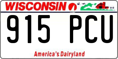 WI license plate 915PCU