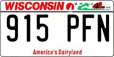 WI license plate 915PFN