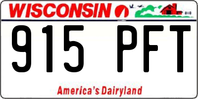 WI license plate 915PFT