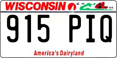 WI license plate 915PIQ