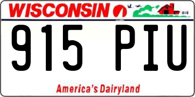 WI license plate 915PIU