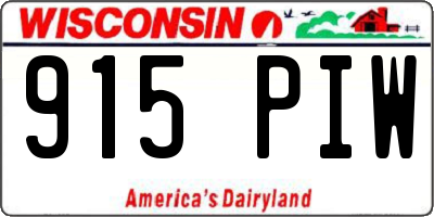 WI license plate 915PIW