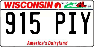 WI license plate 915PIY