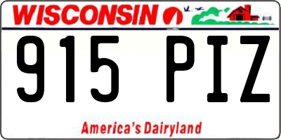 WI license plate 915PIZ