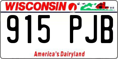 WI license plate 915PJB