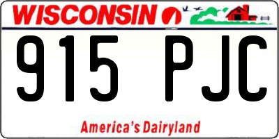 WI license plate 915PJC