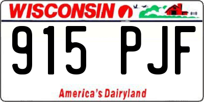 WI license plate 915PJF