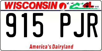 WI license plate 915PJR