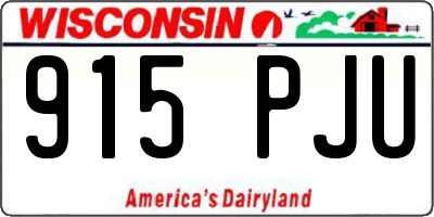 WI license plate 915PJU