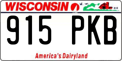 WI license plate 915PKB