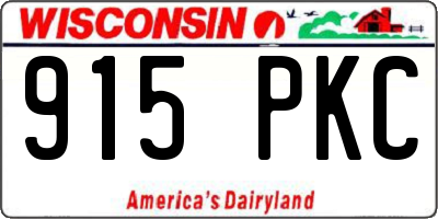WI license plate 915PKC