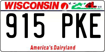 WI license plate 915PKE