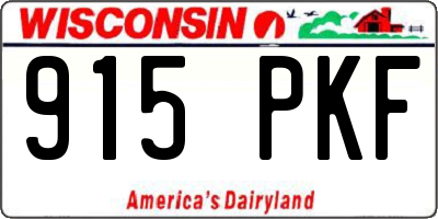 WI license plate 915PKF