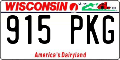 WI license plate 915PKG