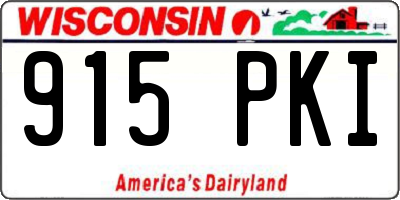 WI license plate 915PKI