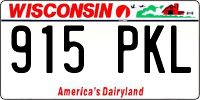 WI license plate 915PKL