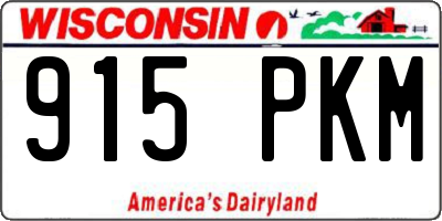 WI license plate 915PKM