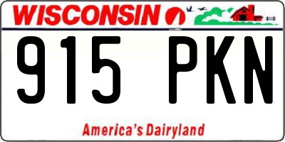 WI license plate 915PKN