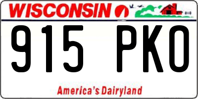 WI license plate 915PKO