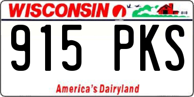 WI license plate 915PKS