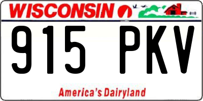 WI license plate 915PKV