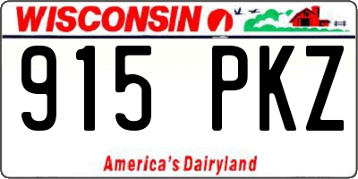 WI license plate 915PKZ