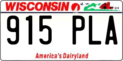 WI license plate 915PLA