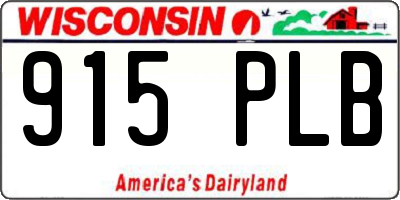 WI license plate 915PLB