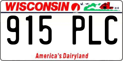 WI license plate 915PLC