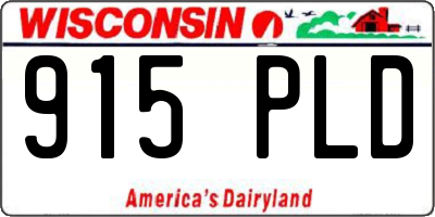 WI license plate 915PLD