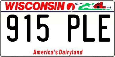 WI license plate 915PLE