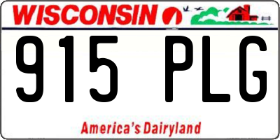 WI license plate 915PLG