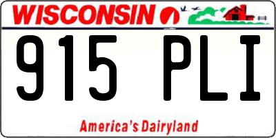 WI license plate 915PLI