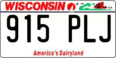 WI license plate 915PLJ
