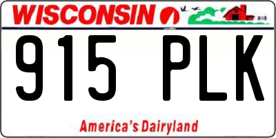 WI license plate 915PLK