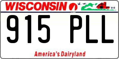 WI license plate 915PLL