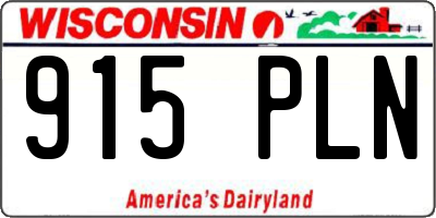 WI license plate 915PLN