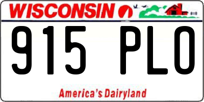 WI license plate 915PLO
