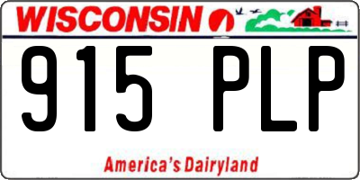 WI license plate 915PLP