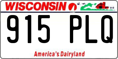 WI license plate 915PLQ