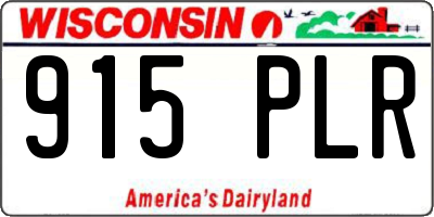 WI license plate 915PLR