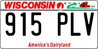 WI license plate 915PLV