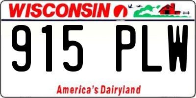 WI license plate 915PLW