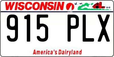 WI license plate 915PLX