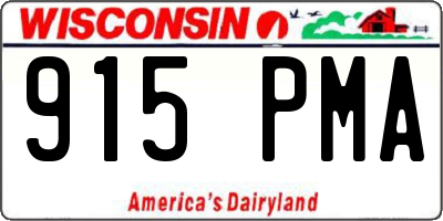WI license plate 915PMA