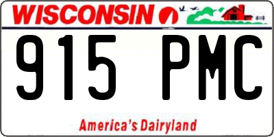 WI license plate 915PMC